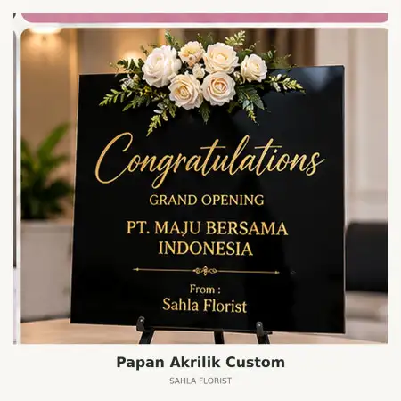 Papan Bunga Akrilik Sario